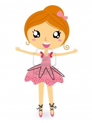 Ballet clipart cartoon. Cute dancing ballerina girl