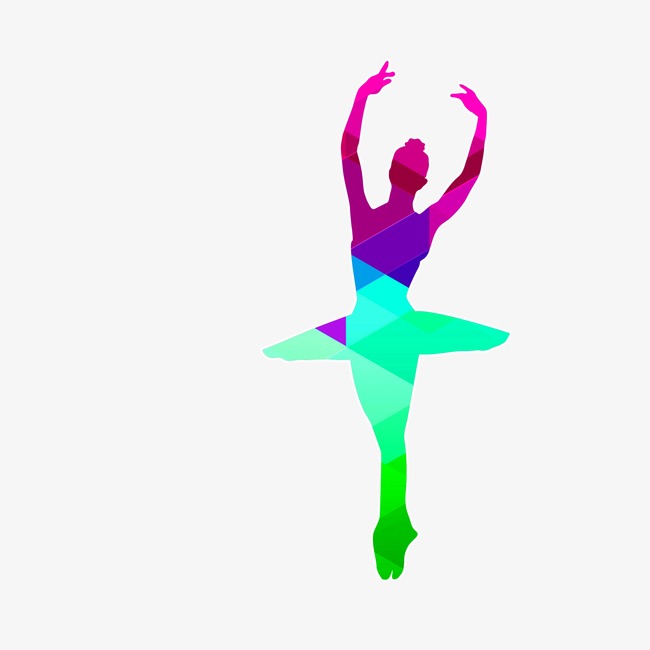 Girl dancing silhouette dance. Ballet clipart color