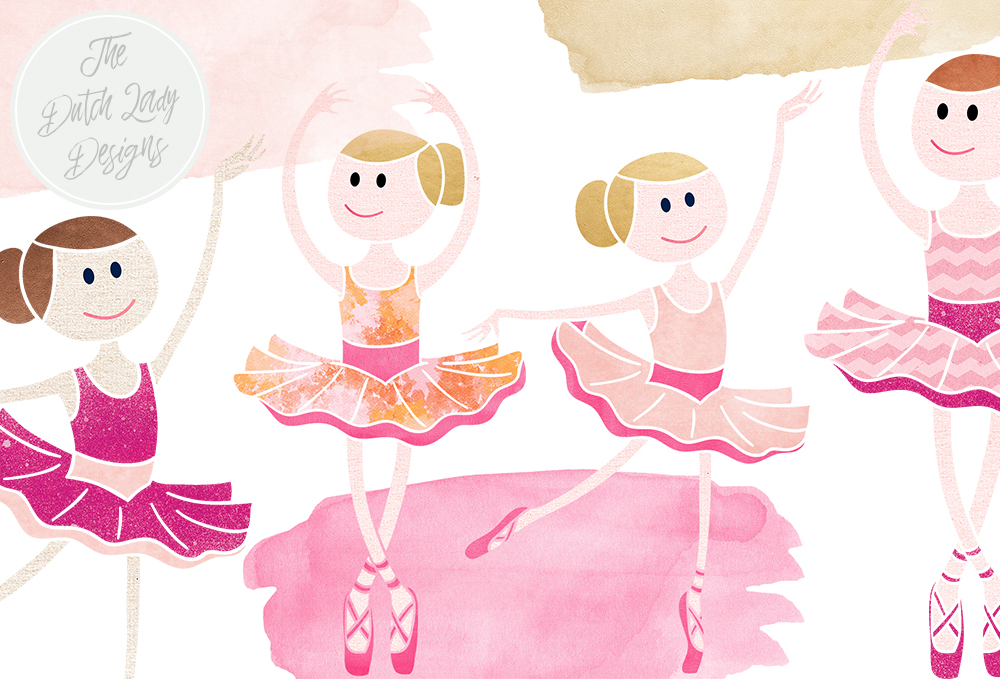 Ballet clipart lady. Ballerina set by the