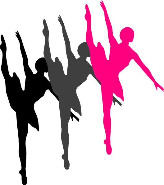 Gymnast clipart dance color. Triple ballet dancer silhouette