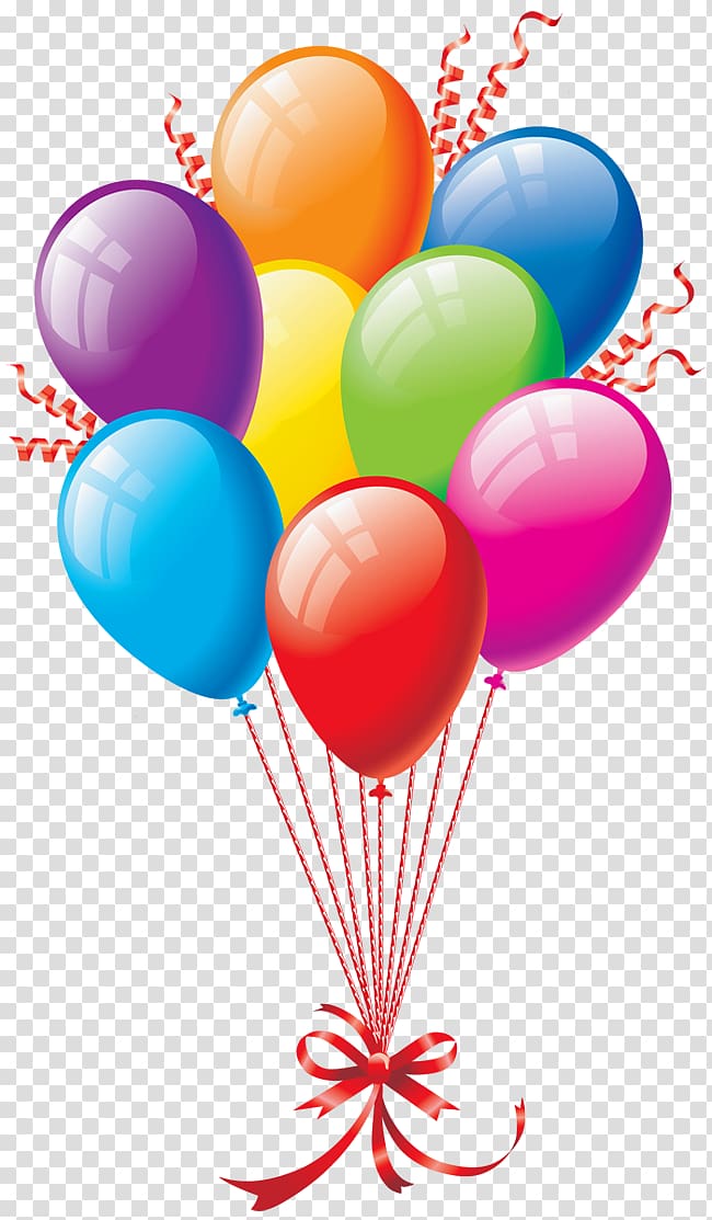 Birthday balloons illustration . Clipart balloon transparent background