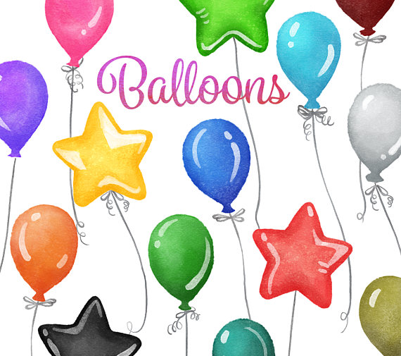 Ballon clipart bundle. Balloon instant digital download
