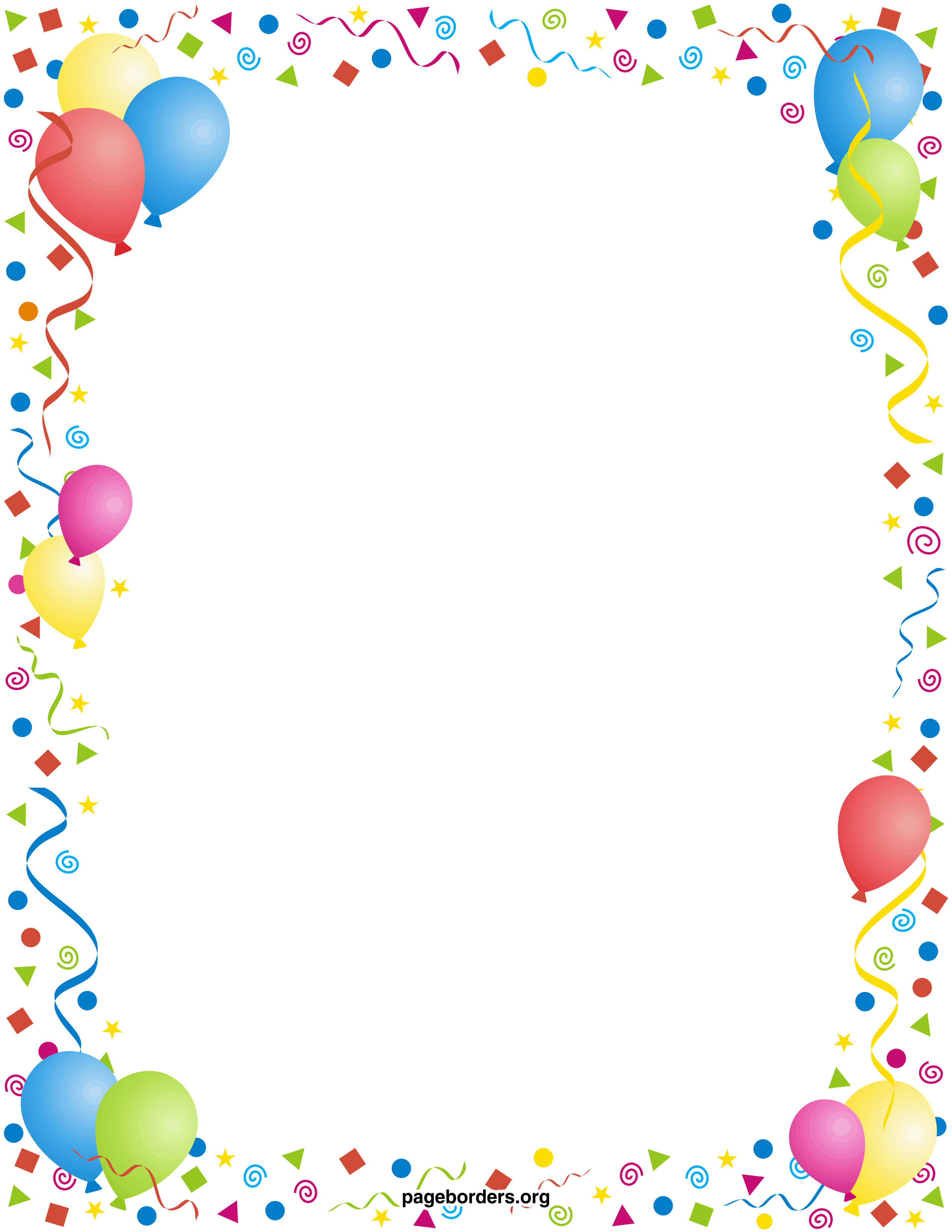 Balloon clipart classy. Borders birthday invitations best