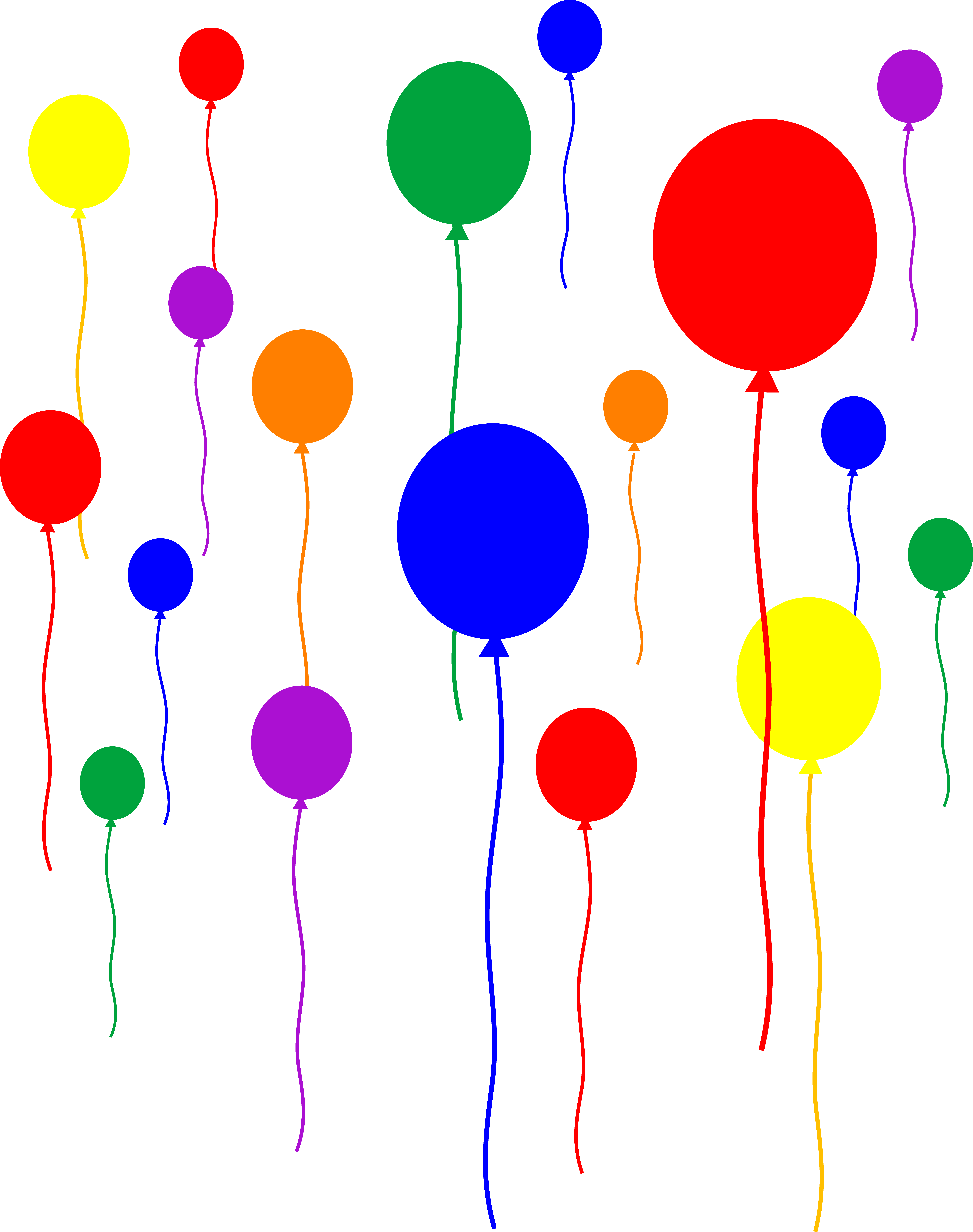 Party balloons on transparent. Clipart balloon clear background