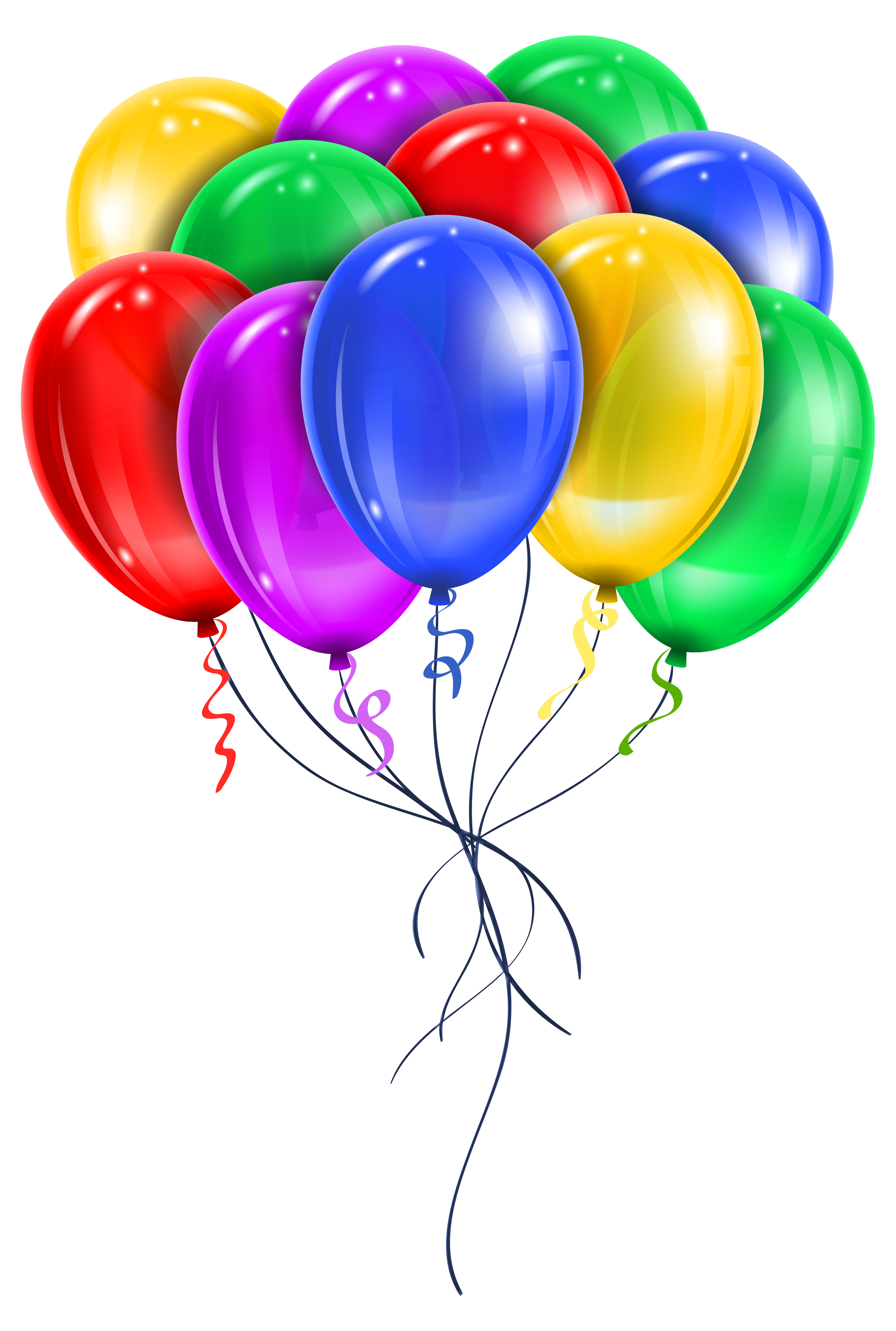 Garland clipart balloon. Transparent multi color balloons