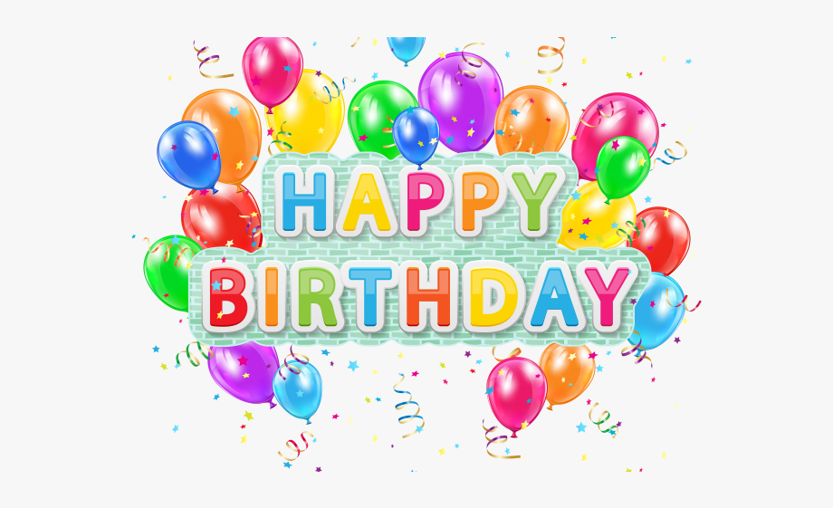 Png text . Balloons clipart happy birthday