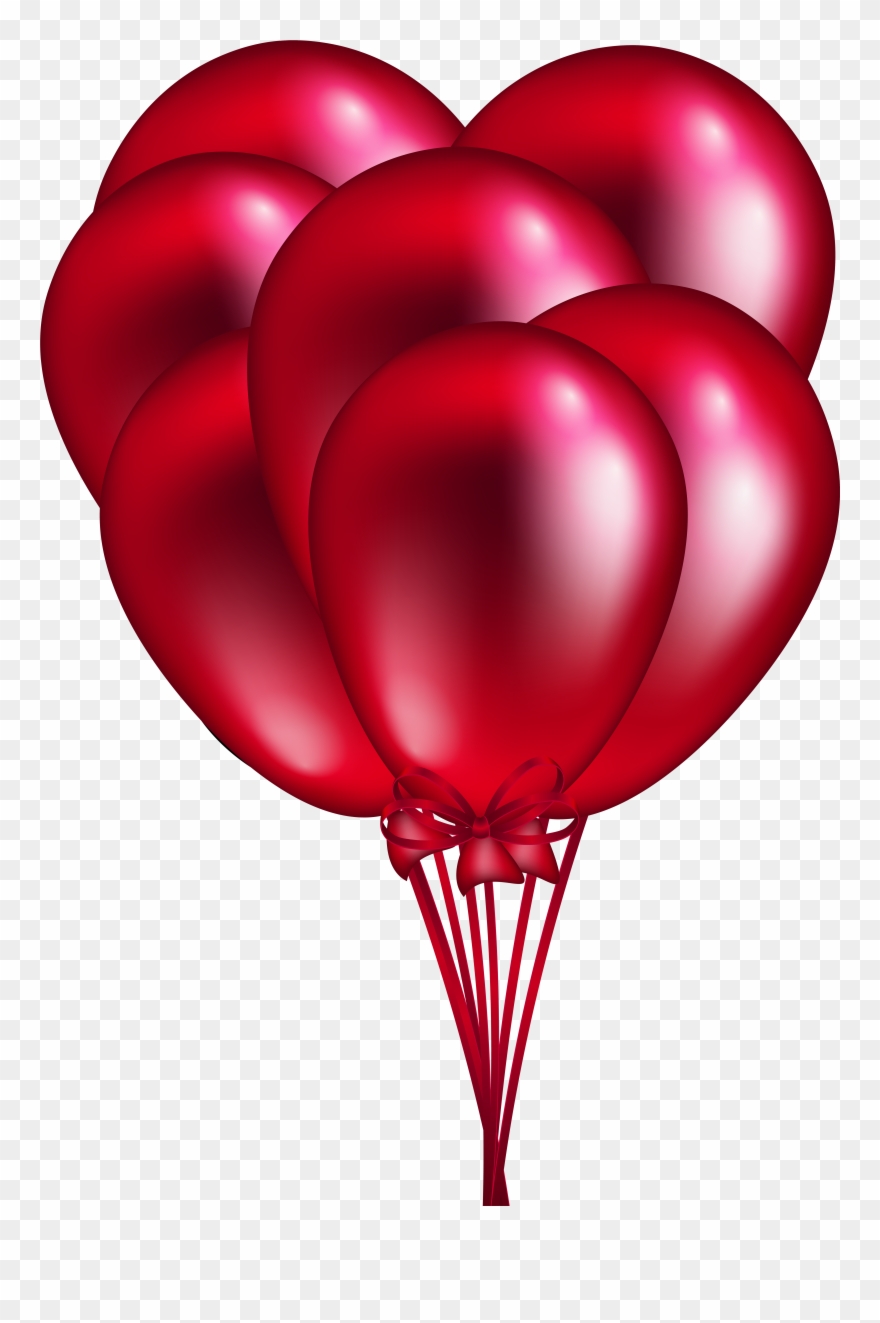 Ballon clipart pink balloon. Red bunch png clip