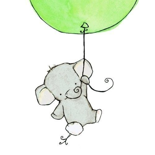 balloons clipart baby elephant
