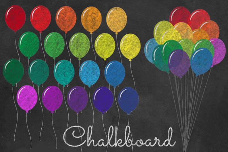 clipart balloons chalkboard
