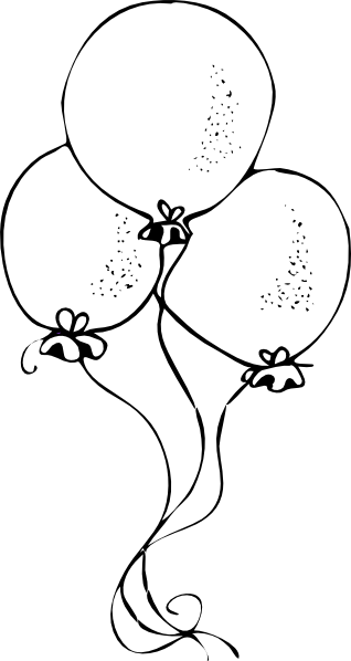clipart balloon black and white