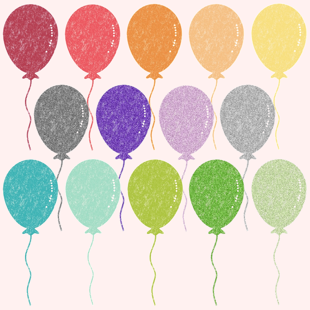 balloons clipart glitter