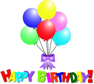 Balloons clipart happy birthday. Free clip art image