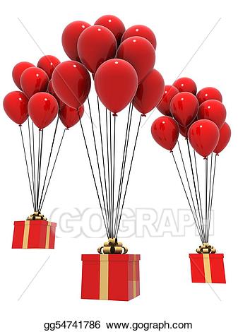 Stock illustration and illustrations. Balloons clipart presents