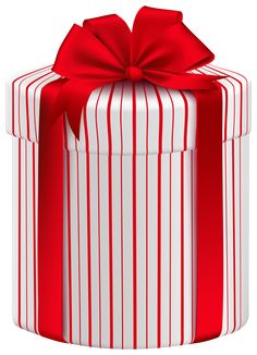 White striped gift box. Balloons clipart presents