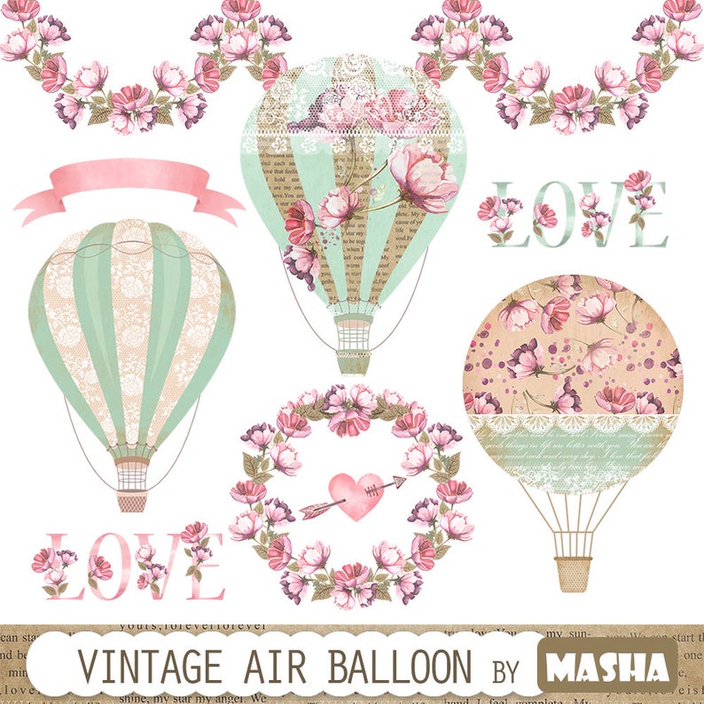 balloons clipart vintage