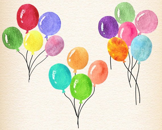clipart balloons watercolour