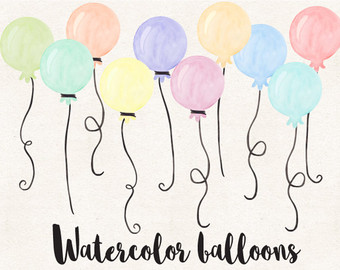 balloons clipart watercolour