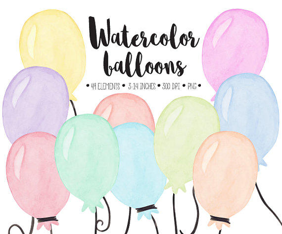 balloons clipart watercolour