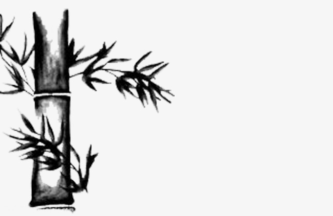 Bamboo clipart black and white. Ink png image