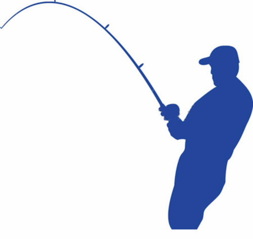 fisherman clipart bent fishing rod