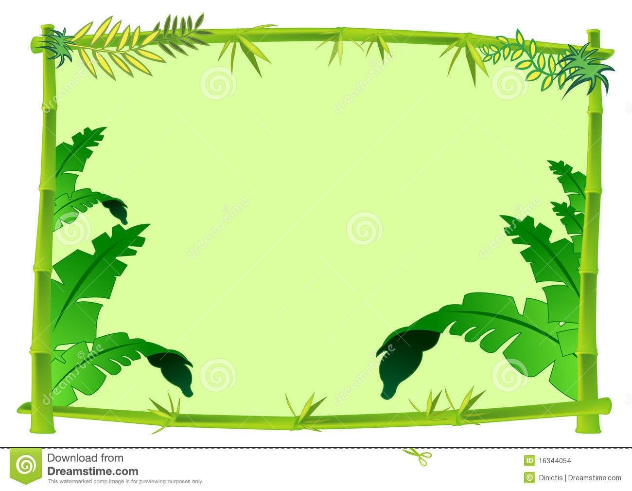 Jungle tree frame summer. Bamboo clipart signage