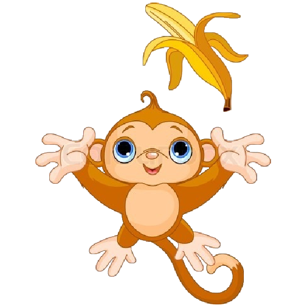 Cute funny baby monkey. Waves clipart cartoon clip art