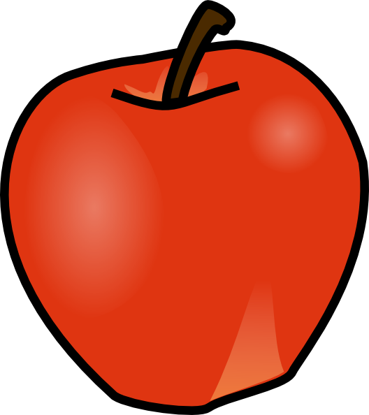 Apple and . Clipart banana colored