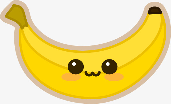 Bananas clipart cute. Banana hand painted personification