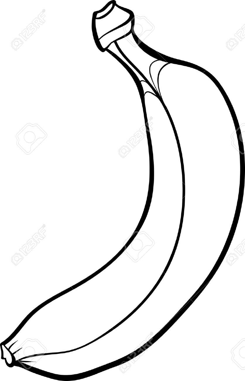 Banana outline images pattern. Bananas clipart line art