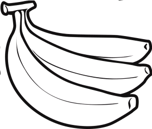Fruit coloring page for. Banana clipart line art