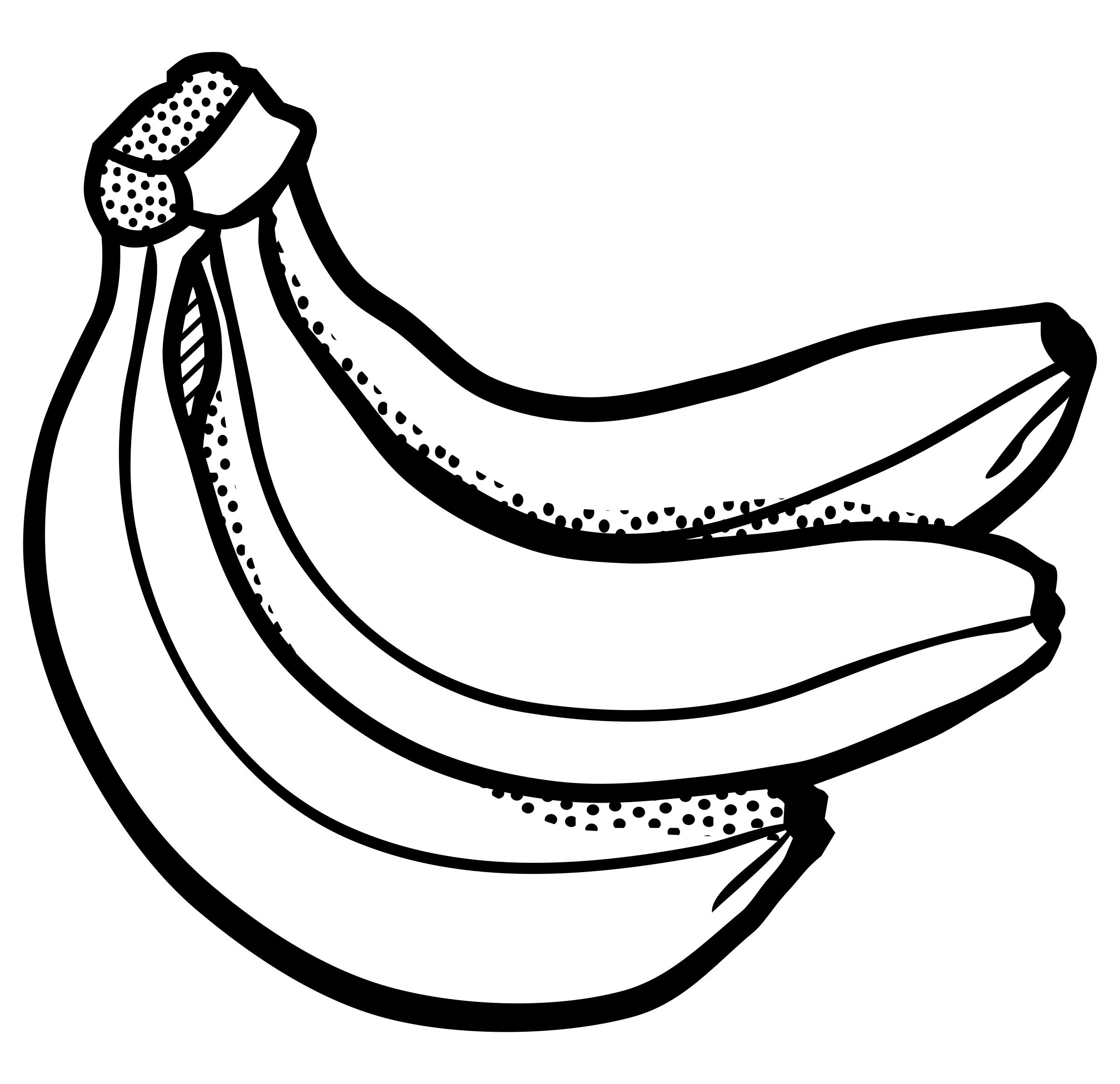 Banana clipart line art. Bunch of bananas lineart