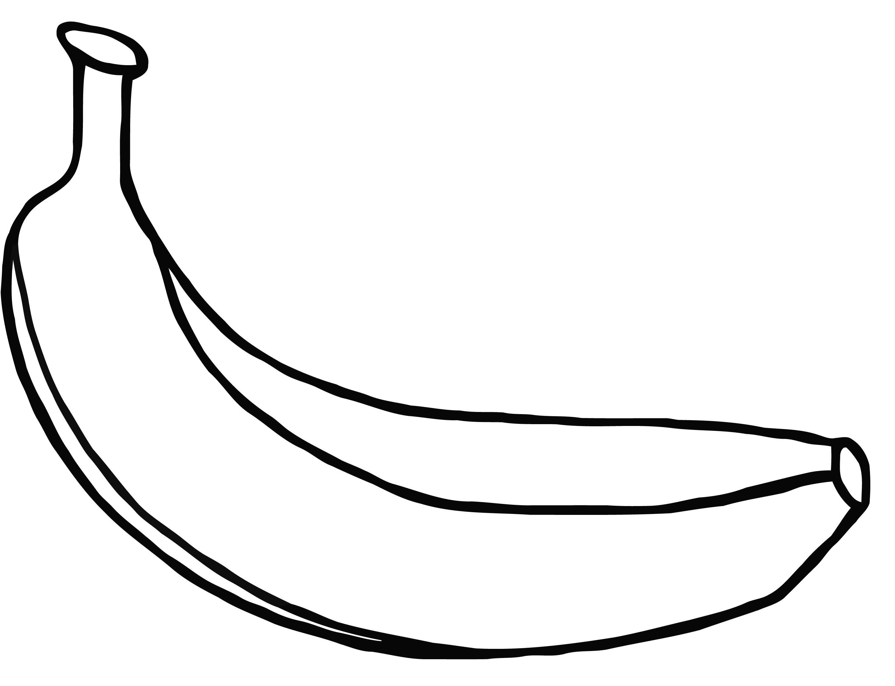 Fruits coloring pages for. Banana clipart line art