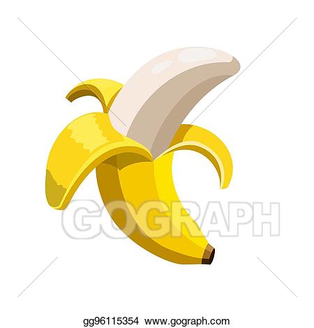 Banana clipart open. Vector icon illustration 