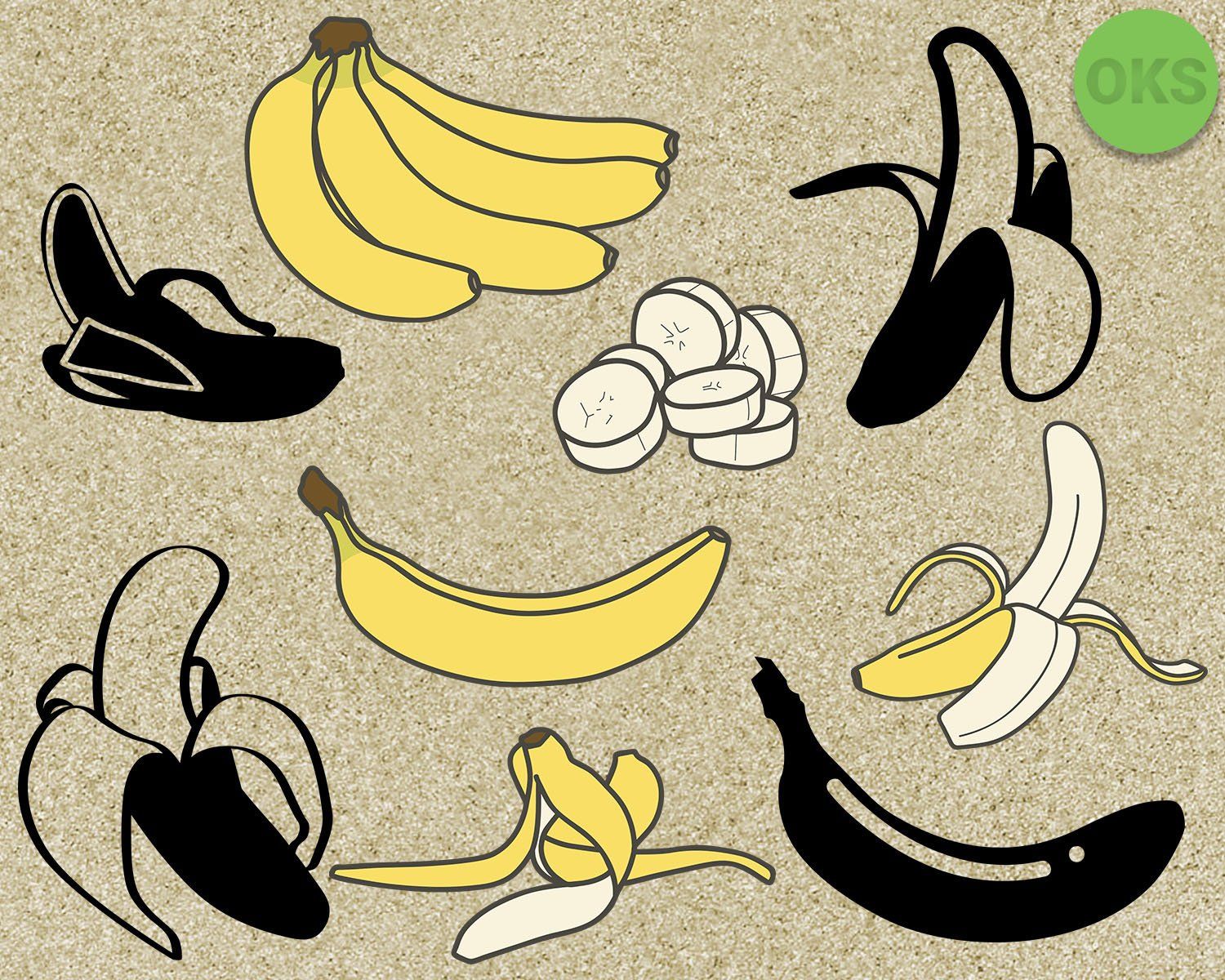 Banana clipart pdf. Svg download fruits bananas