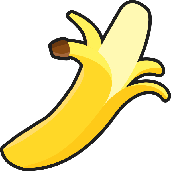 Simple peeled clip art. Clipart banana waste