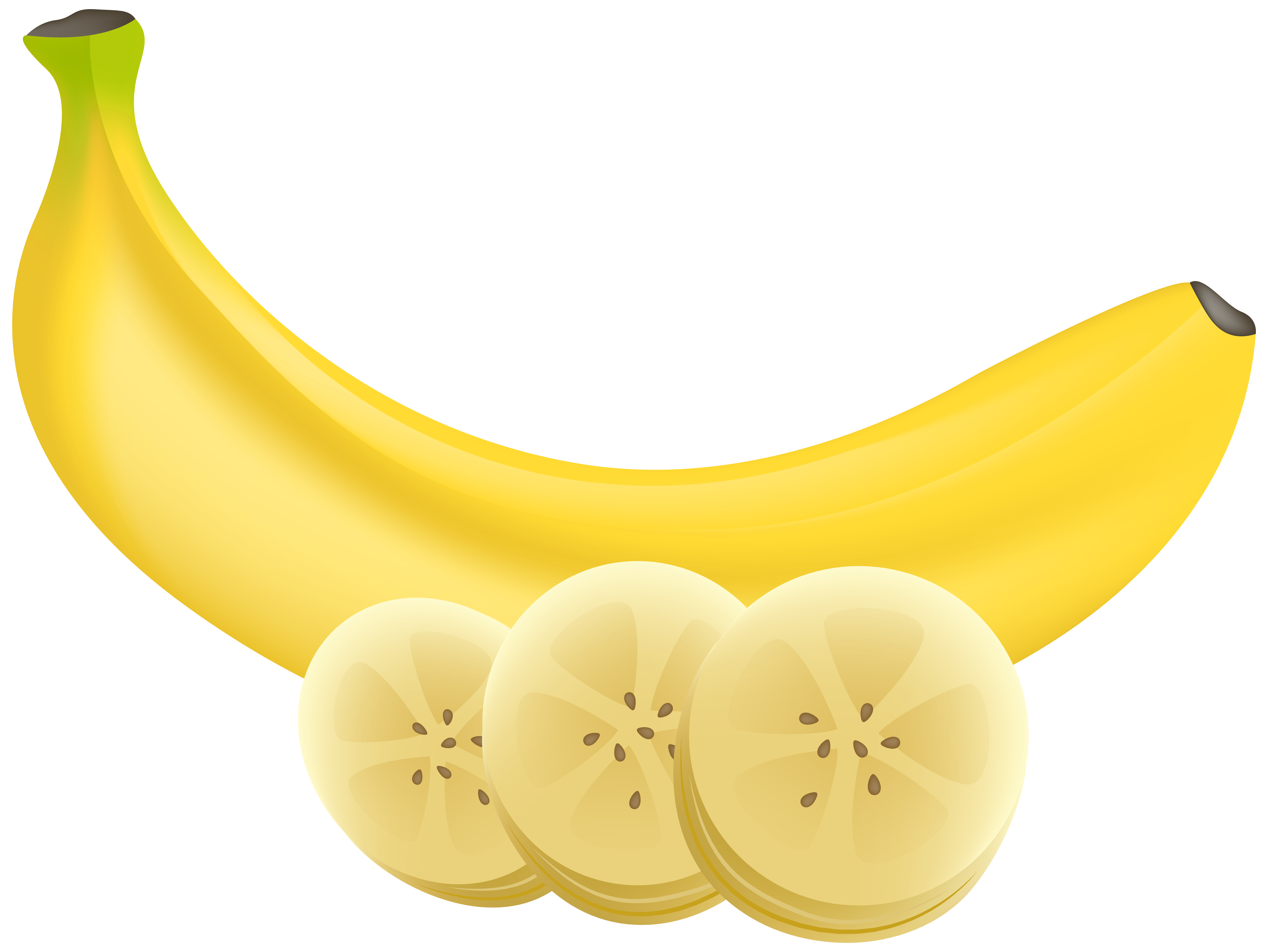Banana and slices transparent. Bananas clipart heart