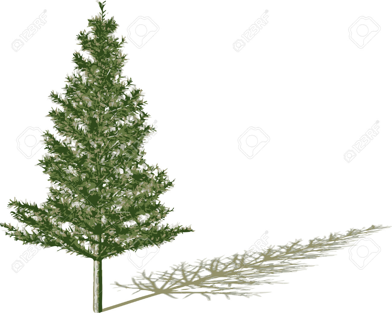 Pine tree treeline silhouette. Banana clipart shadow