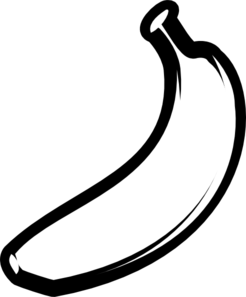 Bananas clipart black and white. Banana line drawing at