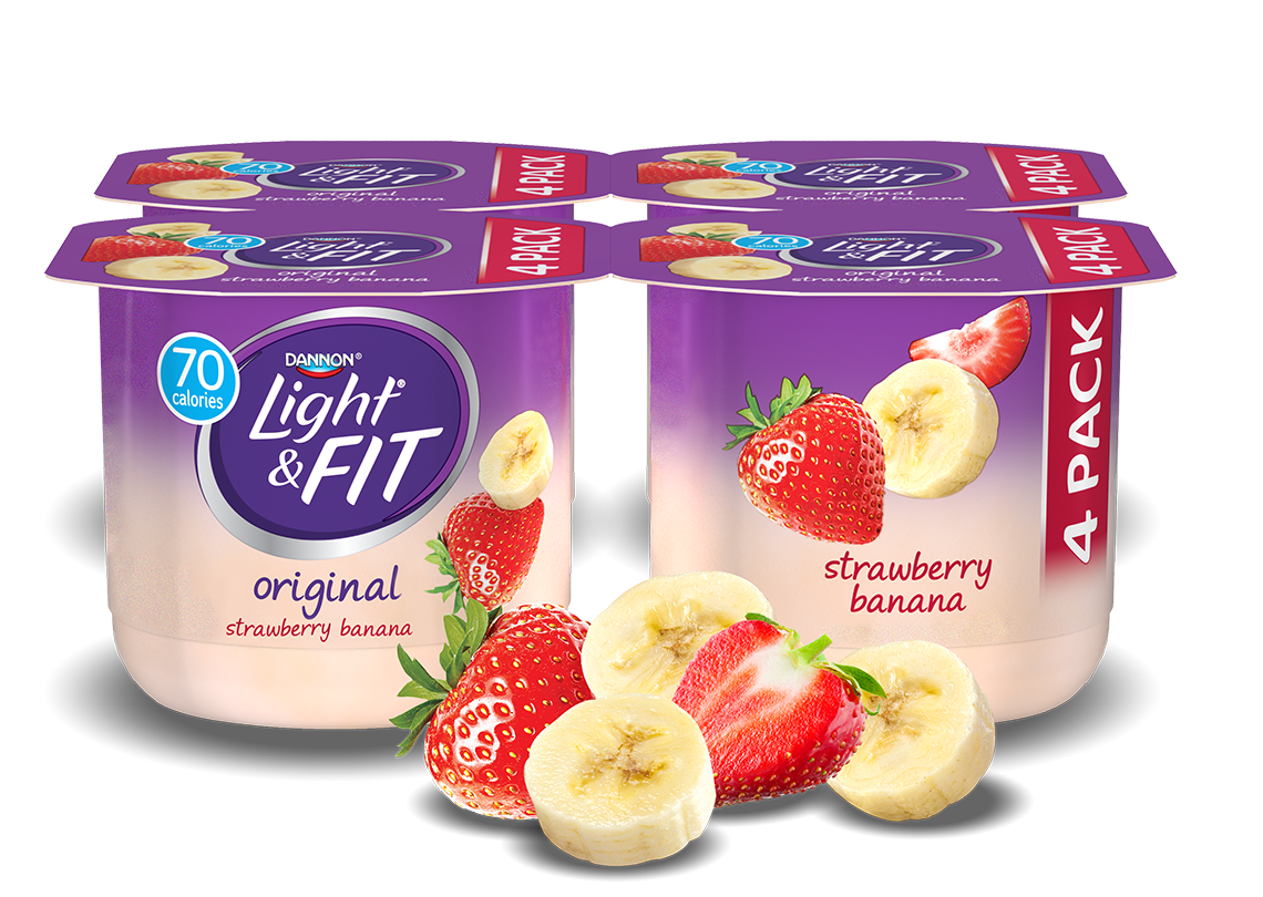 Strawberry banana nonfat yogurt. Strawberries clipart four