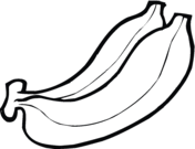 Cartoon banana coloring page. Bananas clipart two