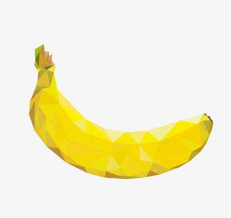 Polygon hand painted painting. Bananas clipart 4 banana
