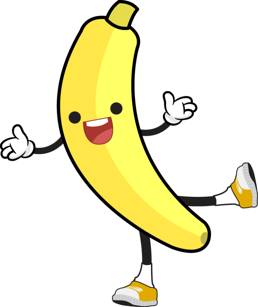 white clipart banana