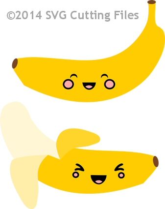 clipart banana kawaii