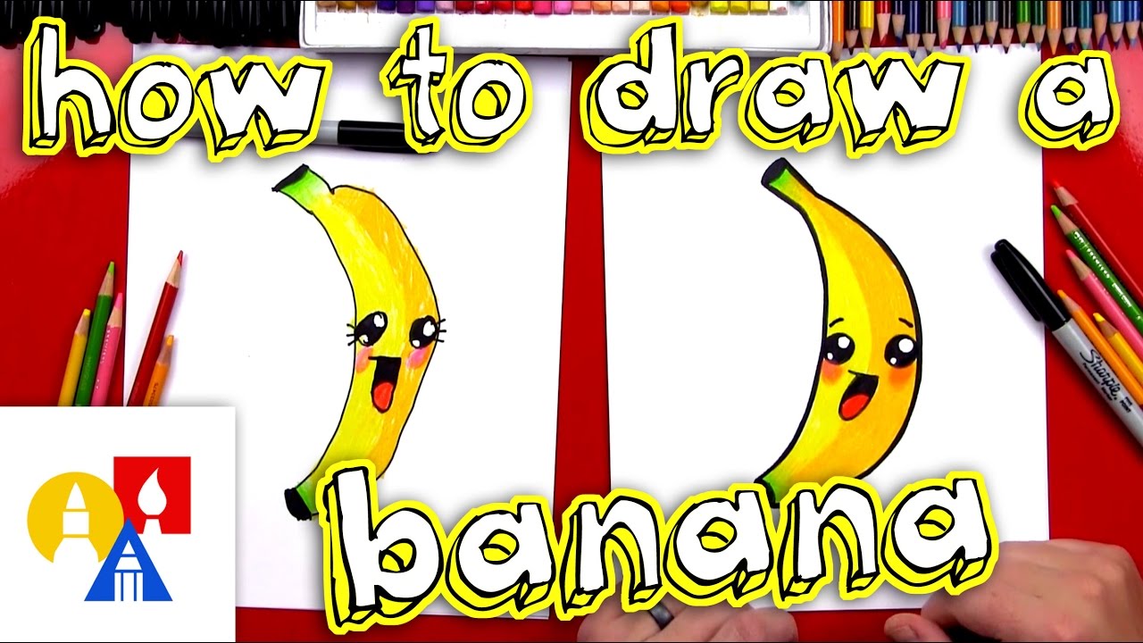 How to draw cartoon. Bananas clipart kid