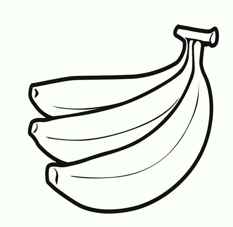 Bananas clipart printable. Banana coloring page color
