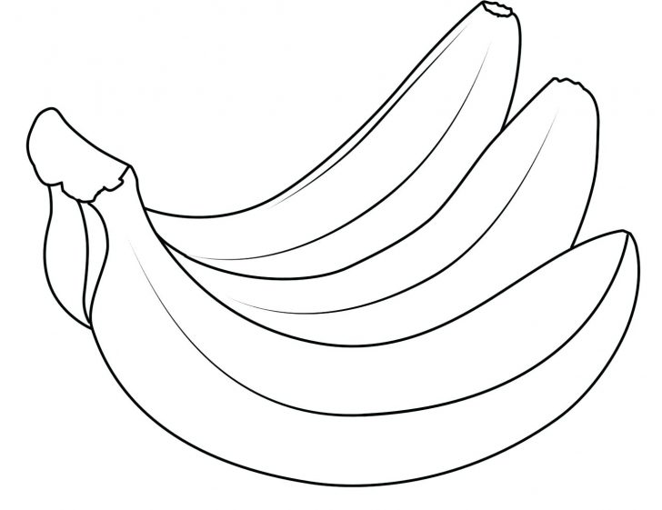 Banana pictures free coloring. Bananas clipart printable