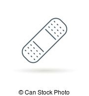 bandaid clipart black and white
