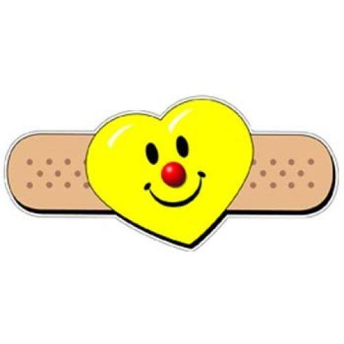 Smiley heart band aid. Bandaid clipart emoji