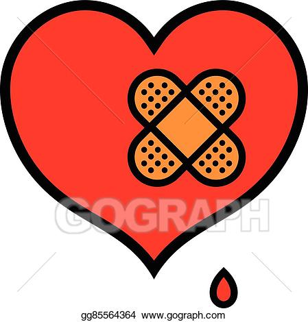 Bandaid clipart heart bandaid. Vector wounded little icon