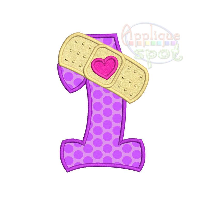 First st birthday doc. Bandaid clipart number